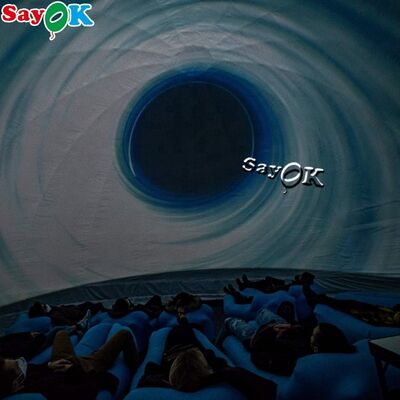 Tenda a cupola gonfiabile per proiezione nera Tenda cinema Planetario mobile per la scuola