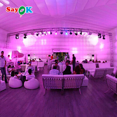 Sayok White Waterproof Oxford Fabric Large Cube Inflatable LED Tent per eventi di festa all'aria aperta 100 persone
