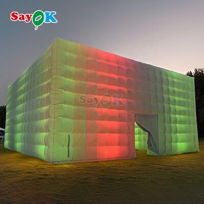 Sayok Tenda Cubica Gonfiabile Illuminata a LED in Tessuto Oxford Impermeabile Portatile 20x10m per Feste, Eventi e Noleggio Club