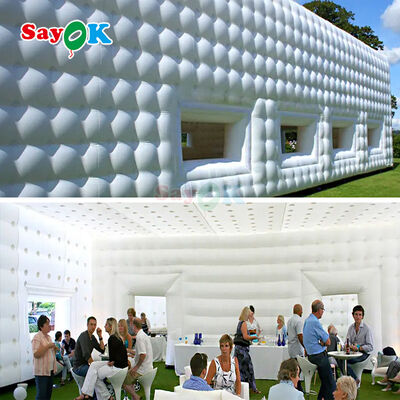 Sayok 10x20 metri Pavilion di telone in PVC bianco Tenda a cubo gonfiabile per eventi 200 persone
