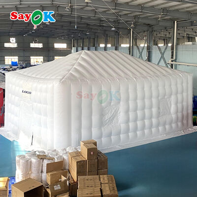 Sayok 10x20 metri Pavilion di telone in PVC bianco Tenda a cubo gonfiabile per eventi 200 persone