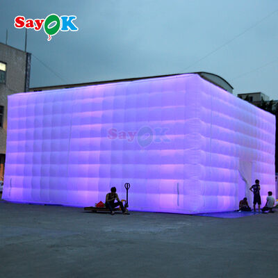 Sayok Free 3D Design Oxford Cloth 10x10m Grande Cubo Evento Esterno Festa Tenda gonfiabile con luce a LED e soffiatore