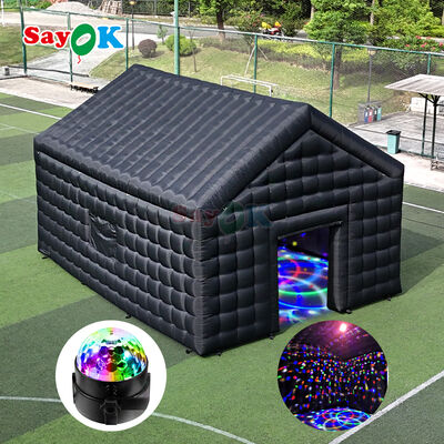 Tenda da discoteca gonfiabile nera 8m x 6m x 5mH, tenda da discoteca portatile, impermeabile, resistente ai raggi UV per eventi all'aperto
