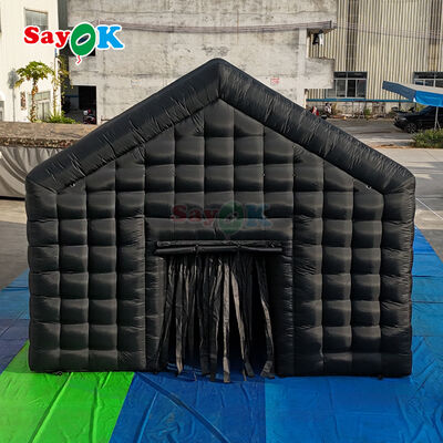 Tenda da discoteca gonfiabile nera 8m x 6m x 5mH, tenda da discoteca portatile, impermeabile, resistente ai raggi UV per eventi all'aperto