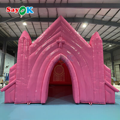 Tenda gonfiabile personalizzata ignifuga e resistente ai raggi UV con fiamme rosa per eventi nuziali all'aperto