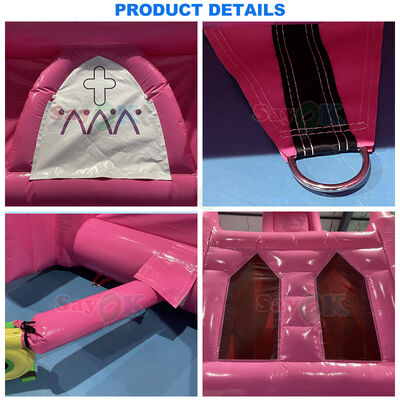 Tenda gonfiabile personalizzata ignifuga e resistente ai raggi UV con fiamme rosa per eventi nuziali all'aperto