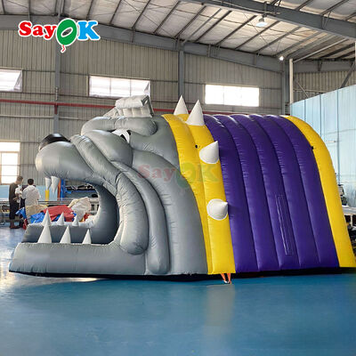 Tenda a tunnel gonfiabile personalizzata con logo Bulldog, ignifuga e resistente ai raggi UV per sport di calcio all'aperto