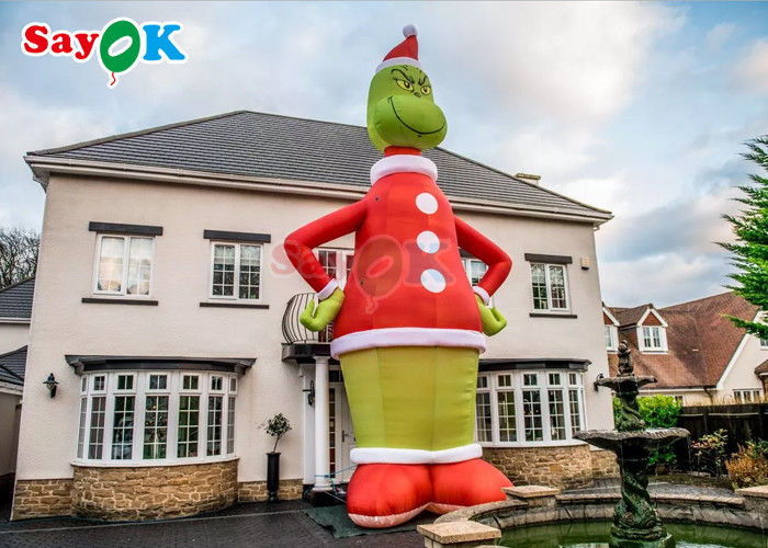 Palloni gonfiabili per personaggi Pubblicità Grinch gonfiabile 9m 30ft Grande Decorazioni natalizie di Babbo Natale Cartone animato
