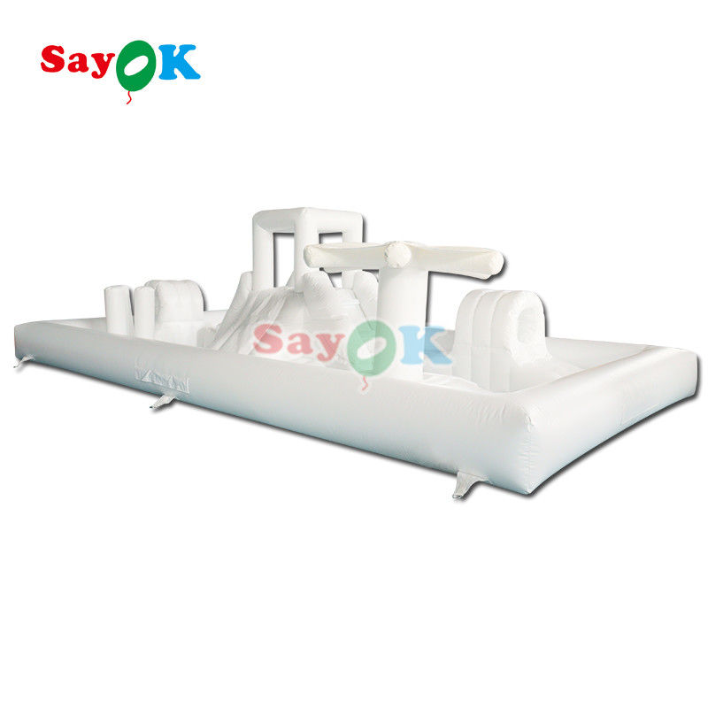 Attrezzature per soft play commerciali su misura Pad bianco gonfiabile Parco acquatico Slide castello rimbalzante