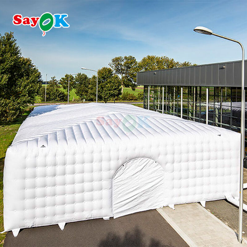 Sayok 10x20 metri Pavilion di telone in PVC bianco Tenda a cubo gonfiabile per eventi 200 persone