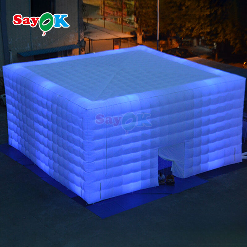 Sayok Tenda Cubo Gonfiabile Luminosa Grande da 10 m in Tessuto Oxford Portatile per Eventi di Campeggio all'aperto a Noleggio
