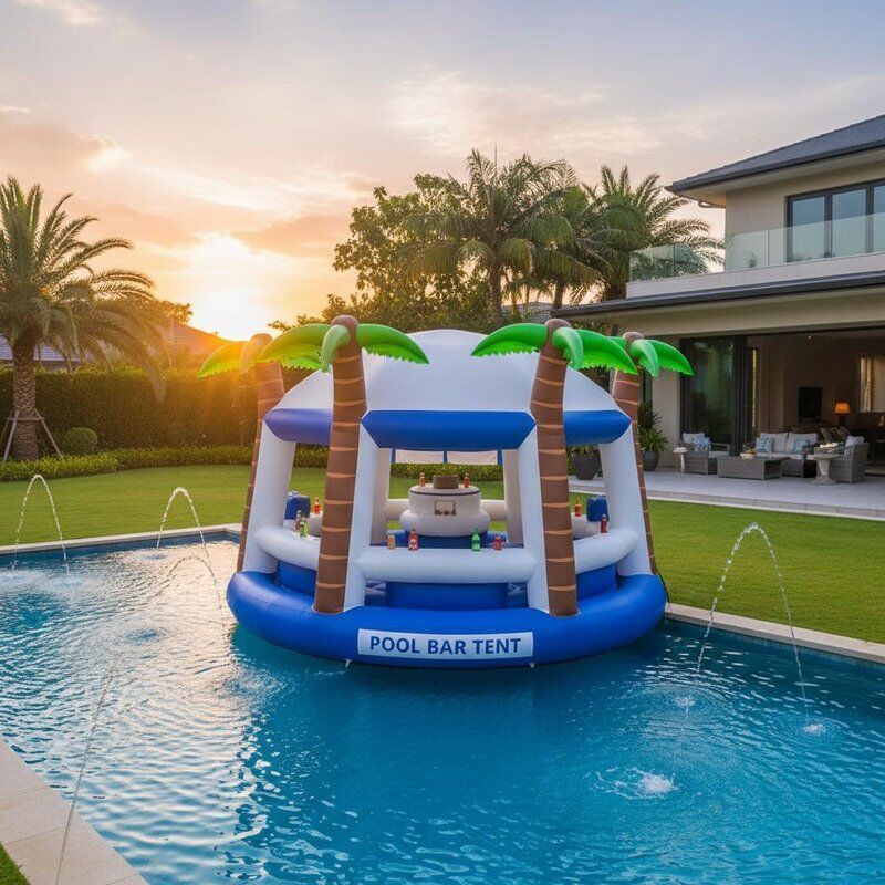Commercial Waterproof Flame-Retardant Portable Inflatable Pool Bar Tent for Outdoor Events and Backyard Parties
